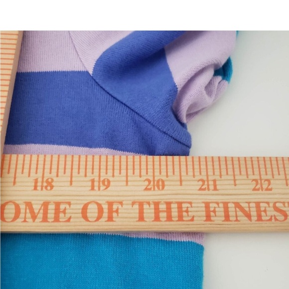 Talbots Ombre Orchid Striped Bateau Neck Top Large - Picture 10 of 11